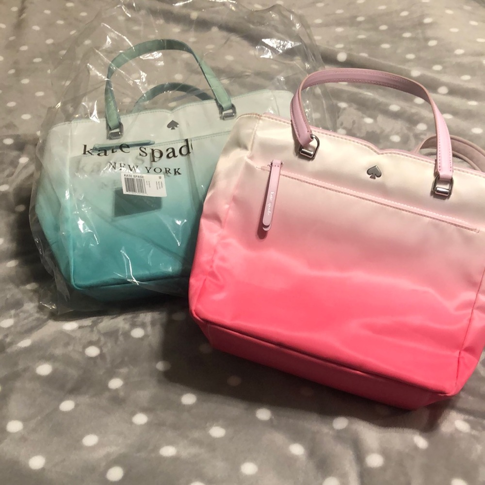 Teal and pink ombré purses, kate spade